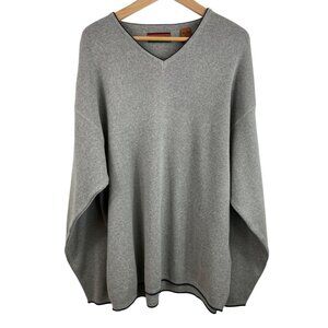 Northern Explorer Mens Large V-Neck Sweater Gray Knit Cotton